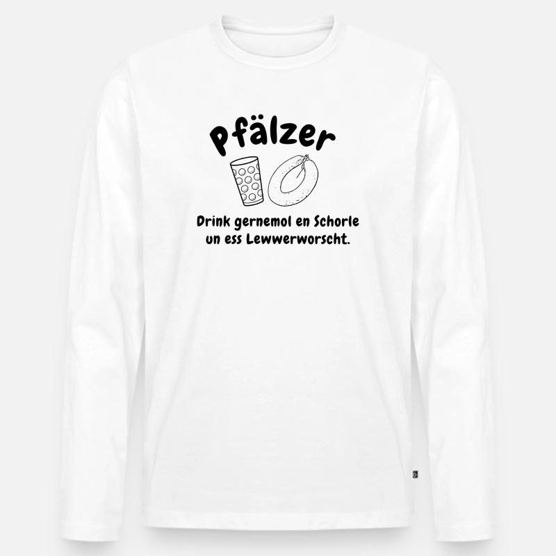 Schorle und Leberwurst - Männer Premium Bio Langarmshirt - Weiß