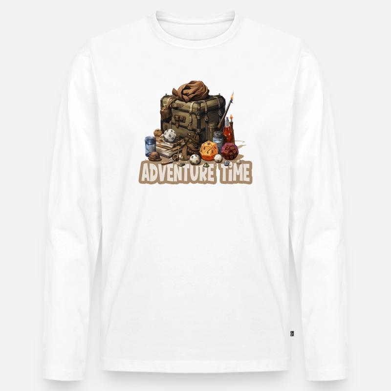 Rollenspiel Abenteuerzeit Fantasyausrüstung - Männer Premium Bio Langarmshirt - Weiß