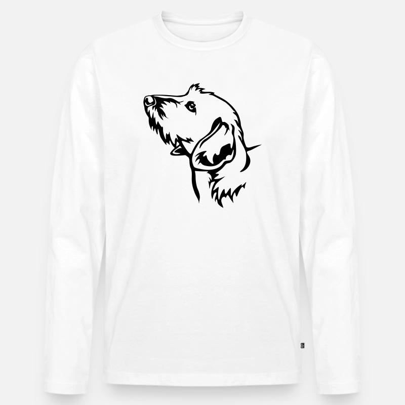 Dackel Kopf - Männer Premium Bio Langarmshirt - Weiß