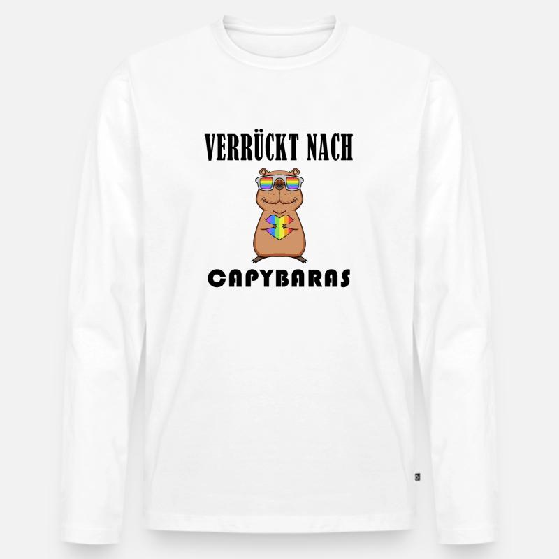 Capybara Wasserschwein Capybaras - Männer Premium Bio Langarmshirt - Weiß