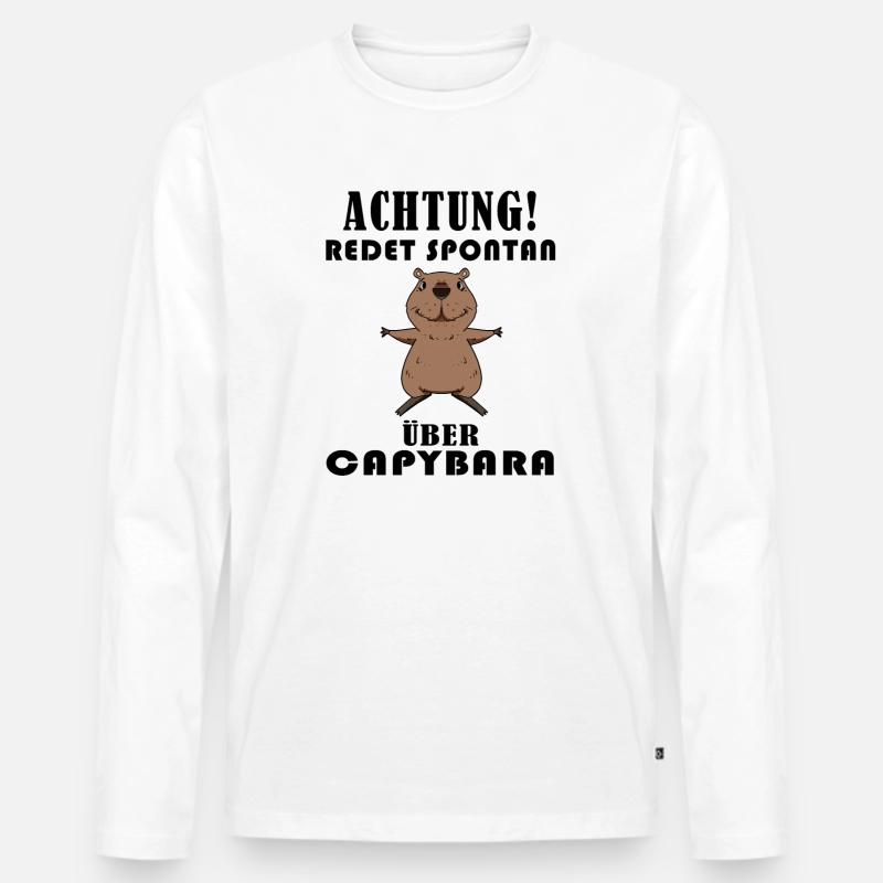 Capybara Wasserschwein Capybaras - Männer Premium Bio Langarmshirt - Weiß