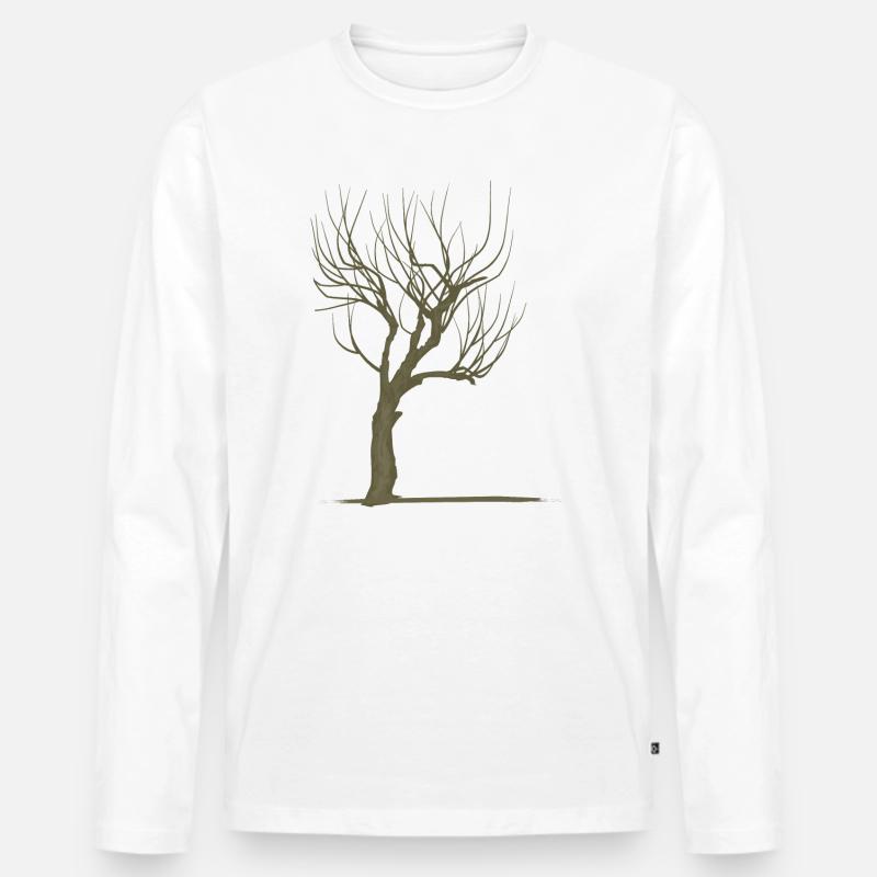 Baum ohne Blätter - modificated - Männer Premium Bio Langarmshirt - Weiß