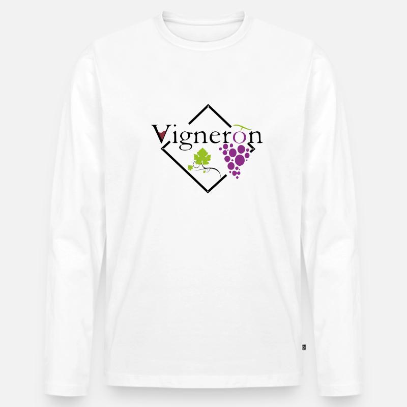 Winzer - Männer Premium Bio Langarmshirt - Weiß