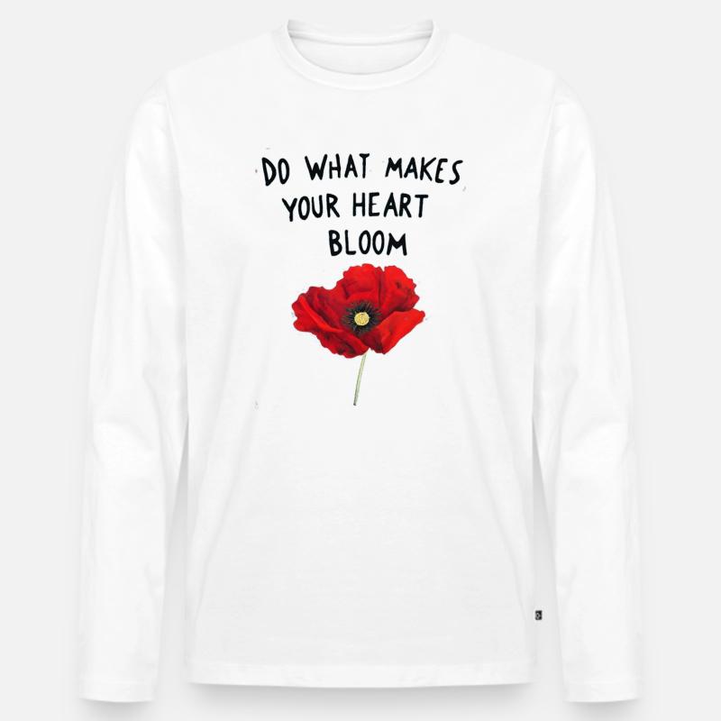 Do what makes your heart bloom. - Männer Premium Bio Langarmshirt - Weiß