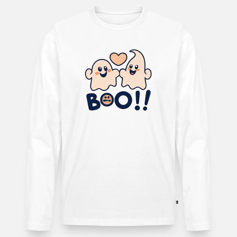 boo - Männer Premium Bio Langarmshirt - Weiß