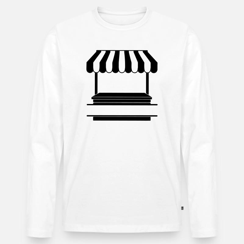 Marktstand-Logo transparent - Männer Premium Bio Langarmshirt - Weiß
