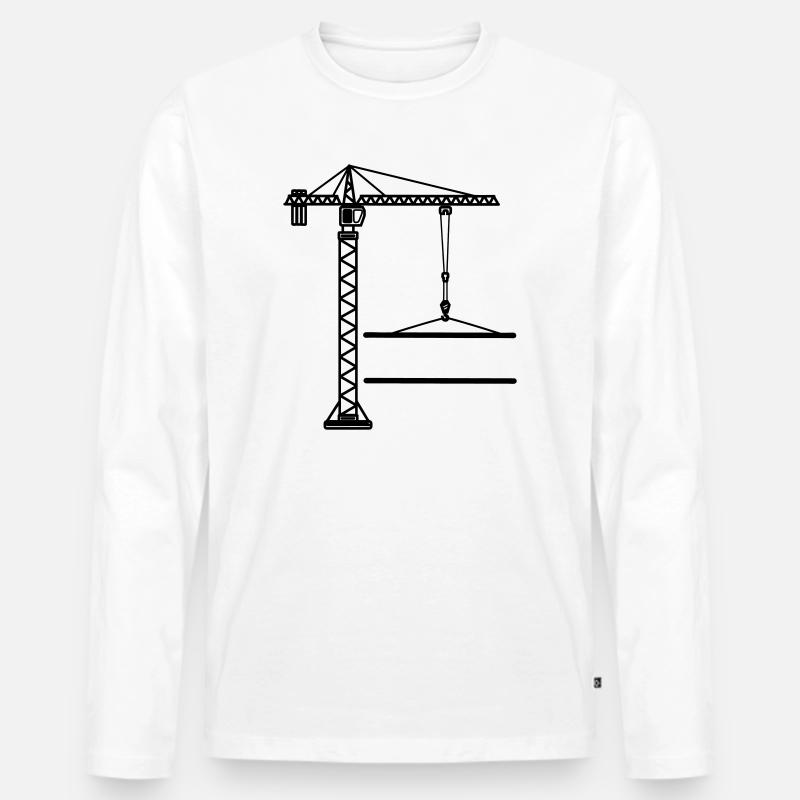 Baukran-Banner-Logo - Männer Premium Bio Langarmshirt - Weiß