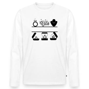 Jeweler logo - Men's Premium Organic Long Sleeve Shirt - white - Front - Nico (187cm)