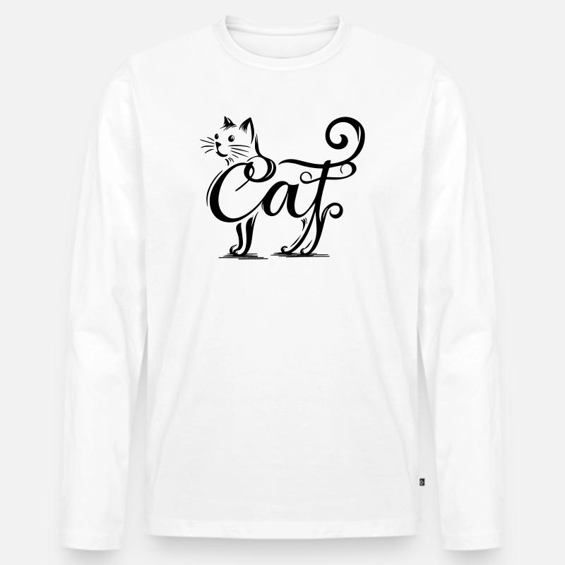 Katzen-Overlay - Verschmolzene Katze - Männer Premium Bio Langarmshirt - Weiß