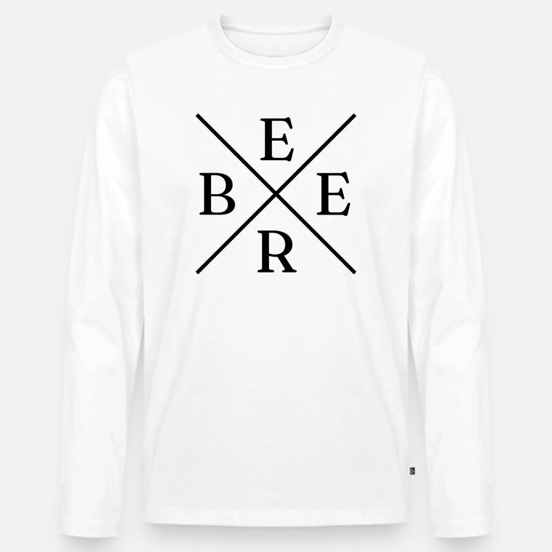 Beer Cross Logo - Männer Premium Bio Langarmshirt - Weiß