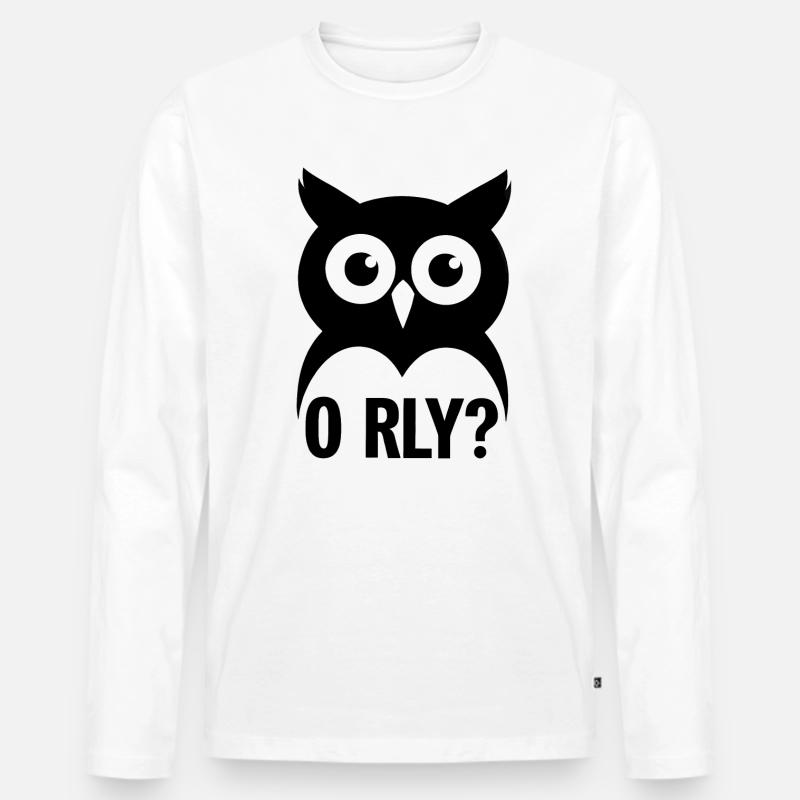 O RLY? Eule - Männer Premium Bio Langarmshirt - Weiß