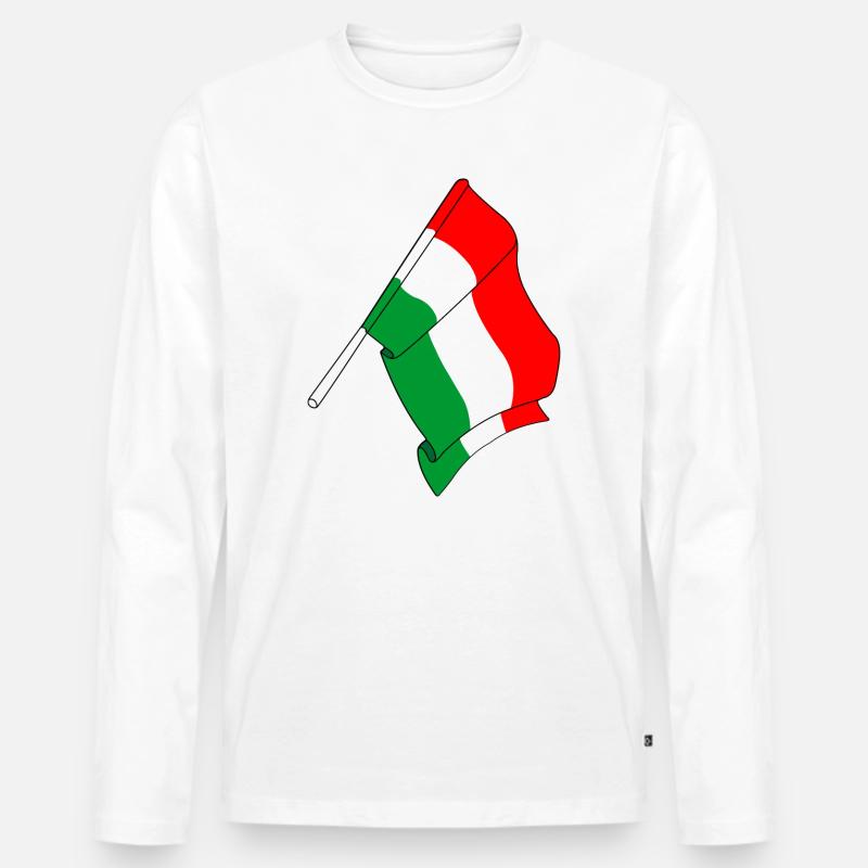 Flagge Ungarn - Männer Premium Bio Langarmshirt - Weiß