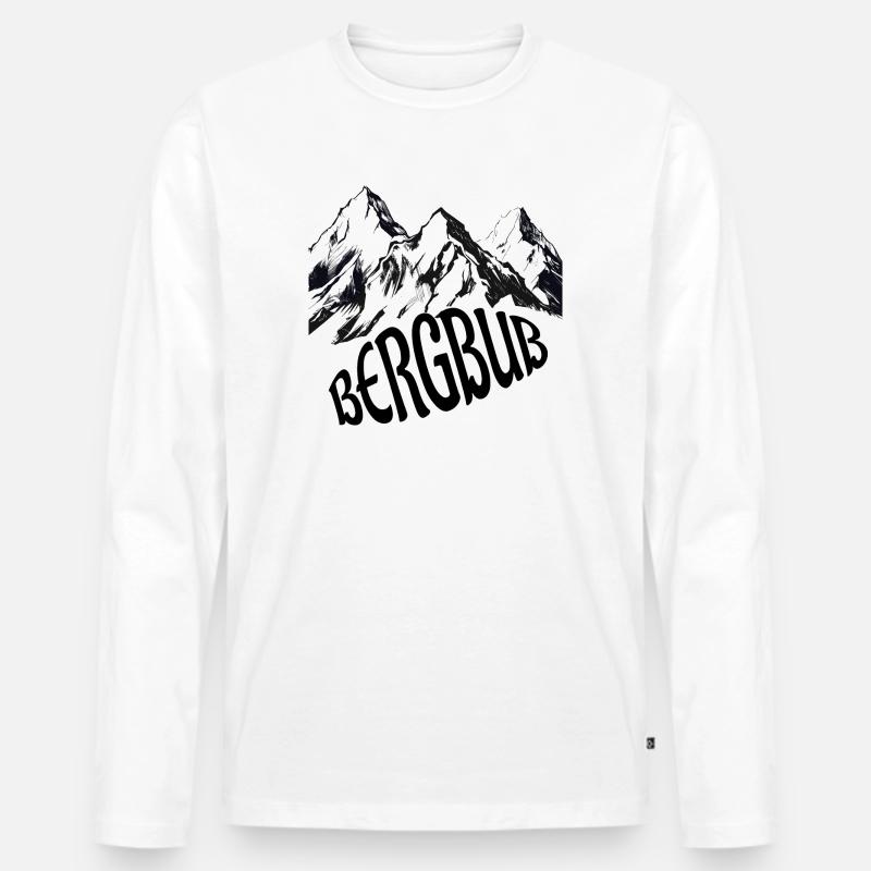 Bergbub - Männer Premium Bio Langarmshirt - Weiß