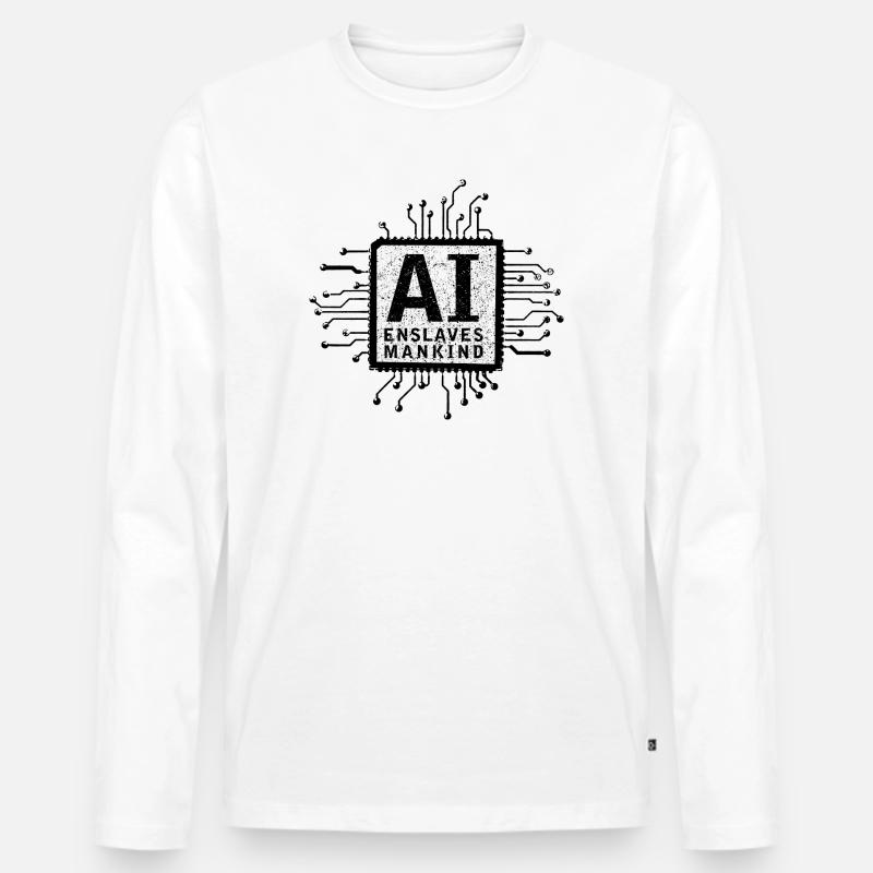 artificial intelligence - Männer Premium Bio Langarmshirt - Weiß