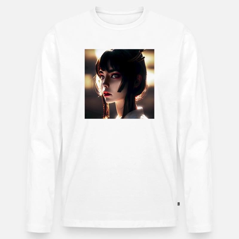 AKEMI Bellezza radiosa - Maglia a manica lunga ecologica premium da uomo - bianco
