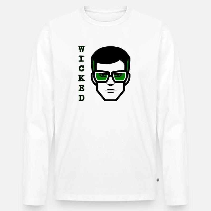 Roger Wicked - Männer Premium Bio Langarmshirt - Weiß