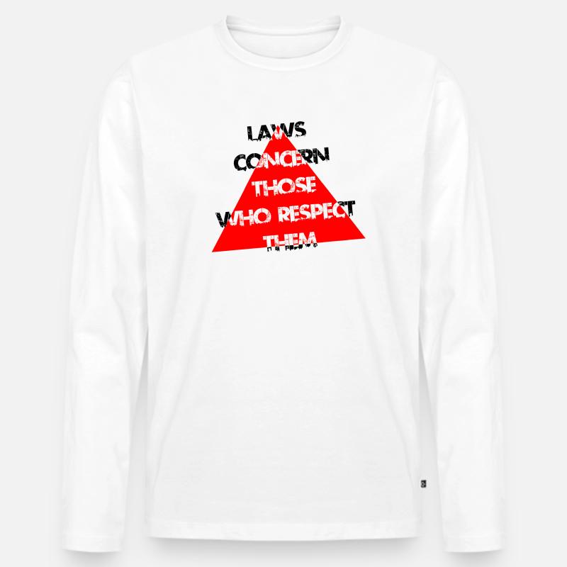 Red-Triangle-Nottypografie - Männer Premium Bio Langarmshirt - Weiß