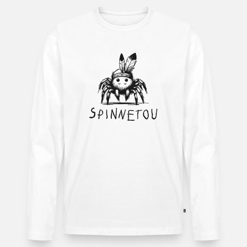 spinnetou wortspiel spinne lustig winnetou - Männer Premium Bio Langarmshirt - Weiß
