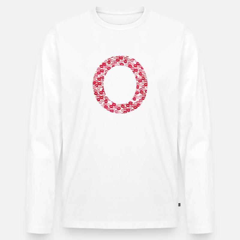 Buchstabe O - Erstes Geschenk - Männer Premium Bio Langarmshirt - Weiß