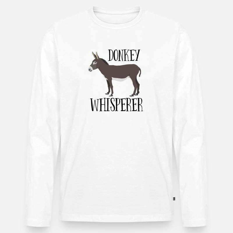 Eselflüsterer - Männer Premium Bio Langarmshirt - Weiß