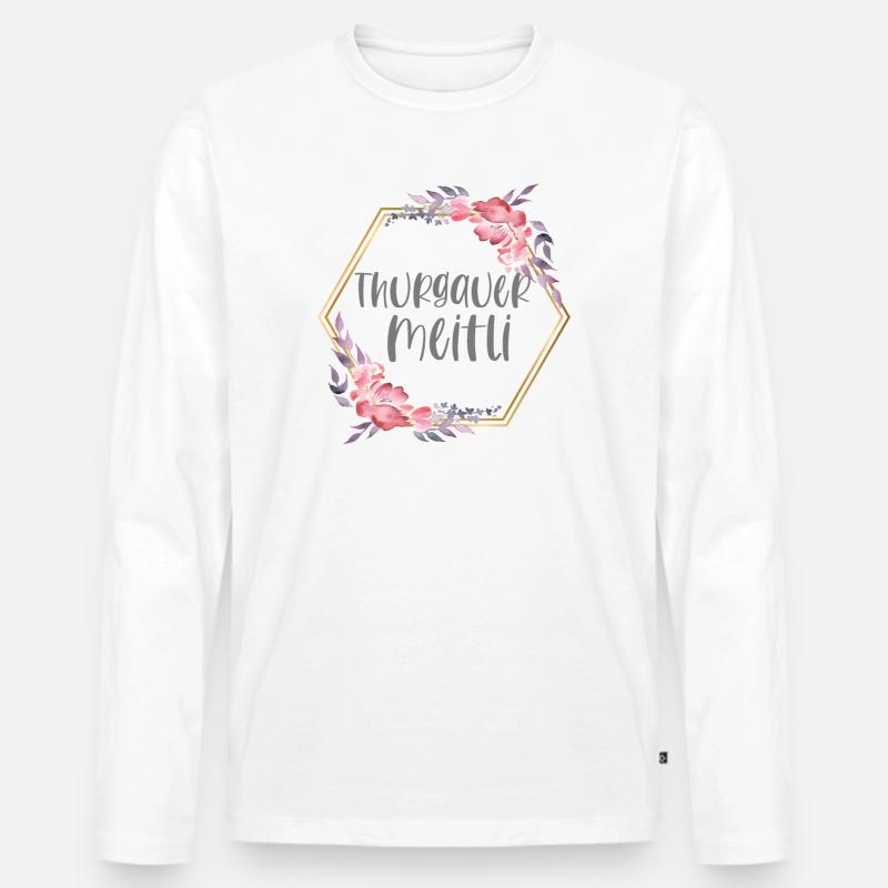 Schweiz Thurgau Mädchen Heimat Geschenk - Männer Premium Bio Langarmshirt - Weiß