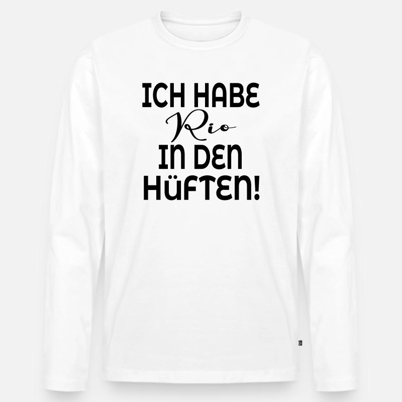 TANZEN HÜFTE BEWEGUNG - Männer Premium Bio Langarmshirt - Weiß