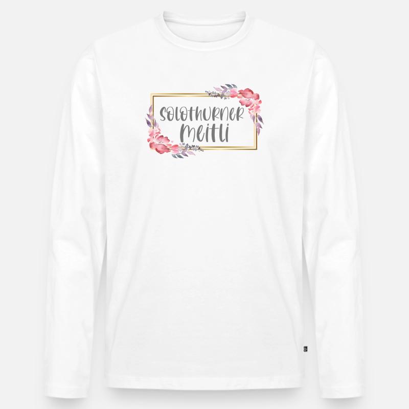 Schweiz Solothurn Mädchen Heimat Geschenk - Männer Premium Bio Langarmshirt - Weiß