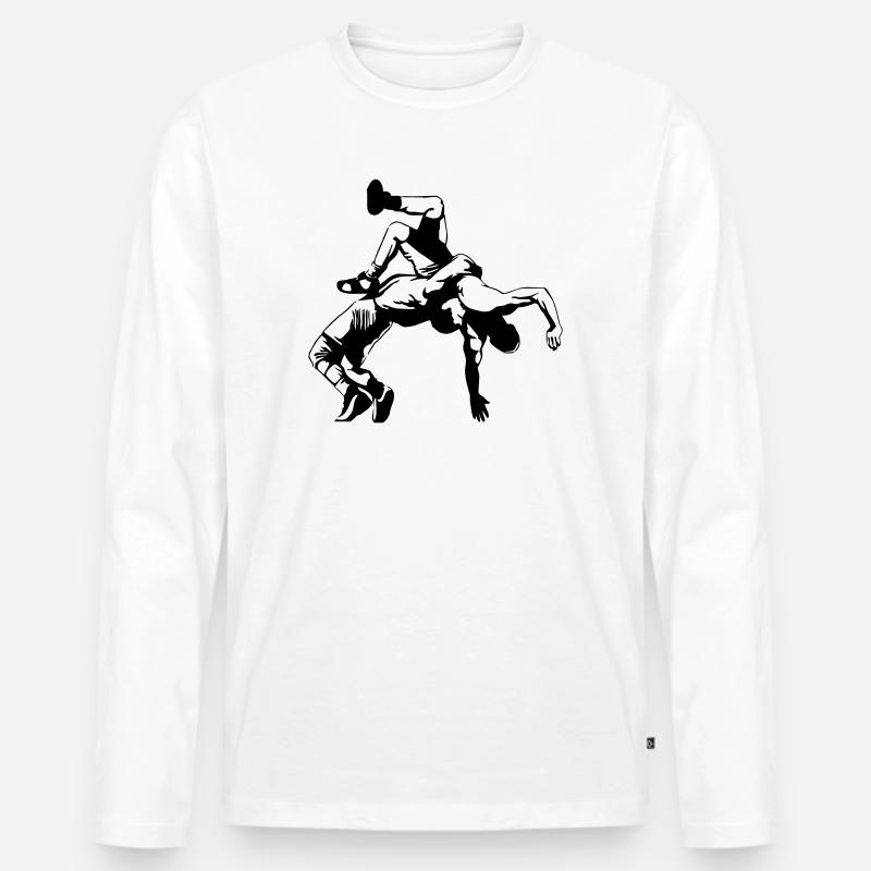 Ringer - Männer Premium Bio Langarmshirt - Weiß