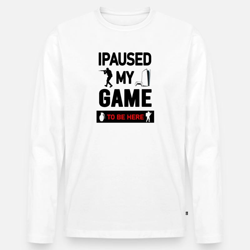 Gaming Console and Controller Graphic Design - Men's Premium Organic Long Sleeve Shirt - white
