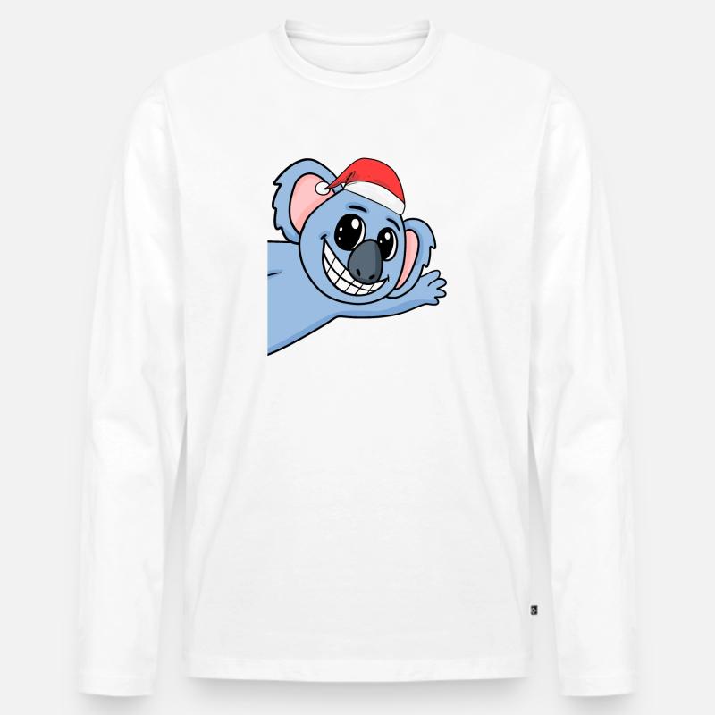 Koala Weihnachten - Männer Premium Bio Langarmshirt - Weiß