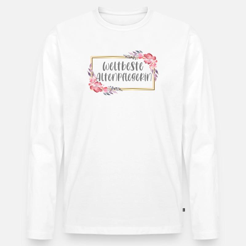 Altenpflegerin Pflegerin Mädchen Geschenk - Männer Premium Bio Langarmshirt - Weiß