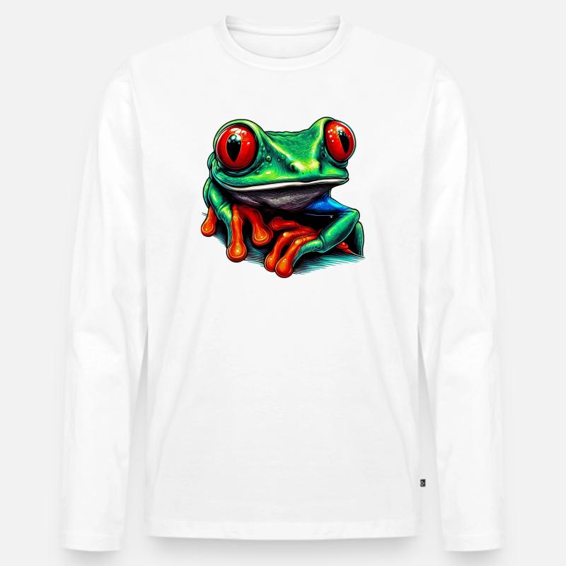 Rotäugiger Laubfrosch - Männer Premium Bio Langarmshirt - Weiß
