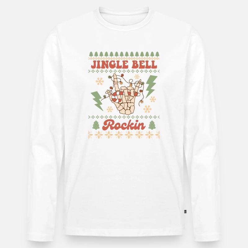 Hässlicher Weihnachtspullover - Männer Premium Bio Langarmshirt - Weiß