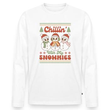 Hässlicher Weihnachtspullover - Männer Premium Bio Langarmshirt - Weiß - Vorne - Nico (187cm)
