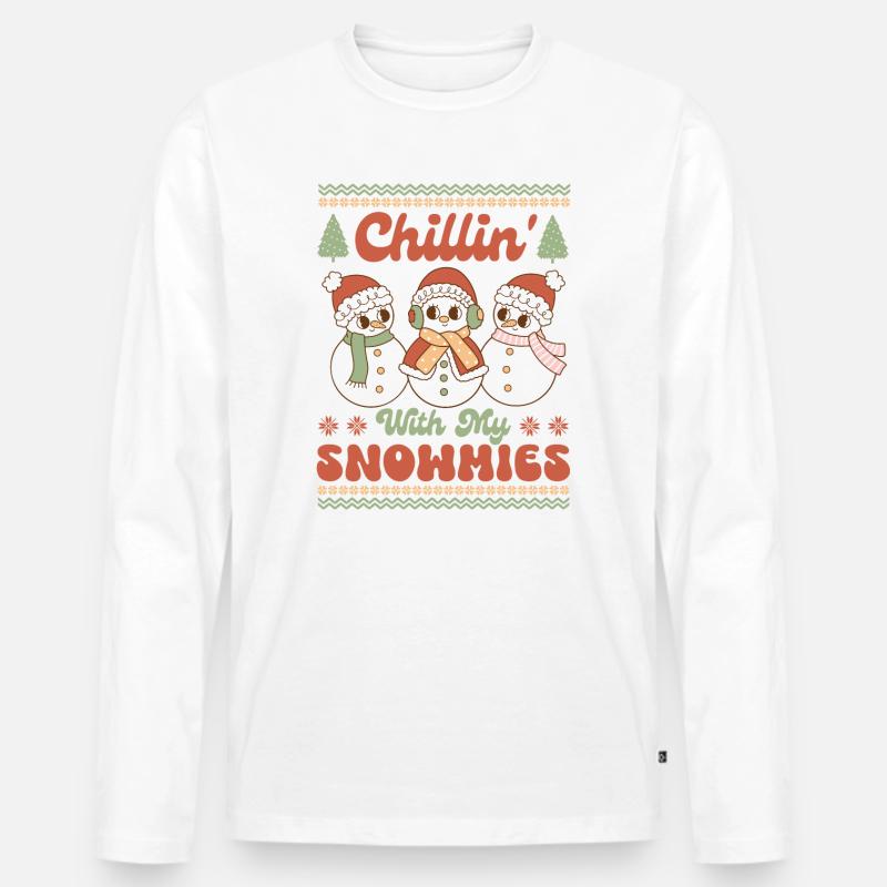 Hässlicher Weihnachtspullover - Männer Premium Bio Langarmshirt - Weiß