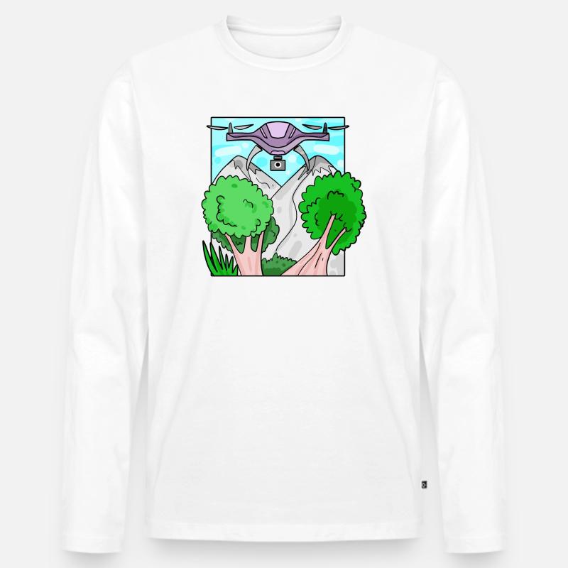 Drone Drone Drones - Men's Premium Organic Long Sleeve Shirt - white