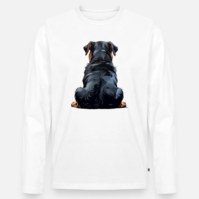 Rottweiler - Männer Premium Bio Langarmshirt - Weiß