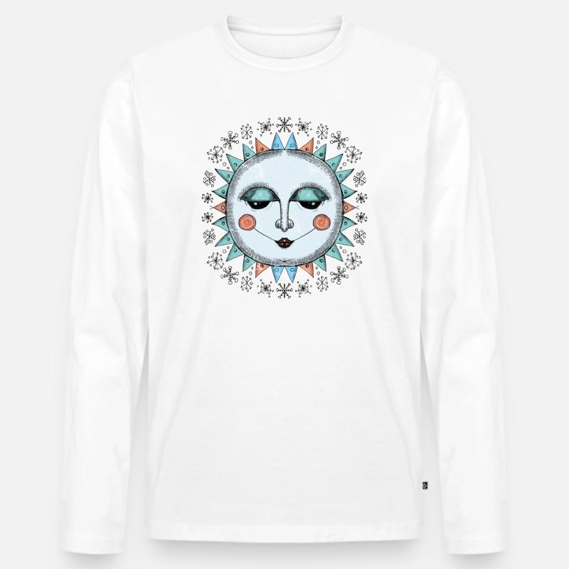 Wintersonne - Männer Premium Bio Langarmshirt - Weiß