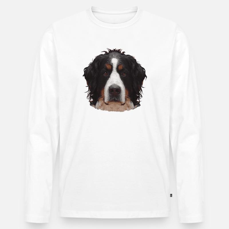 süße Geschenke, Berner Sennen Hund - Männer Premium Bio Langarmshirt - Weiß