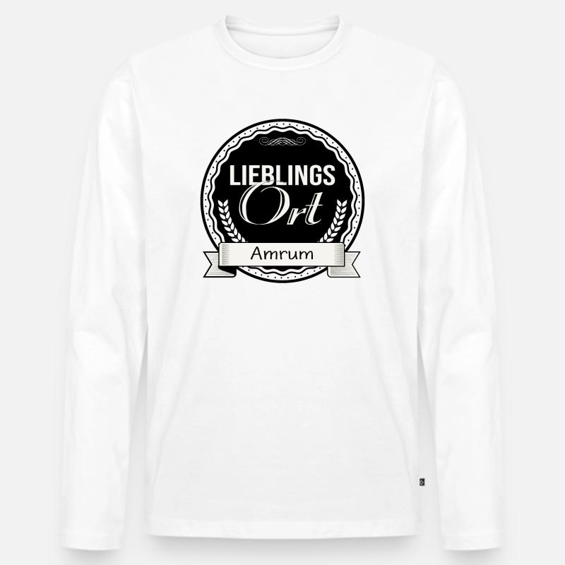 Lieblingsort Amrum - Männer Premium Bio Langarmshirt - Weiß