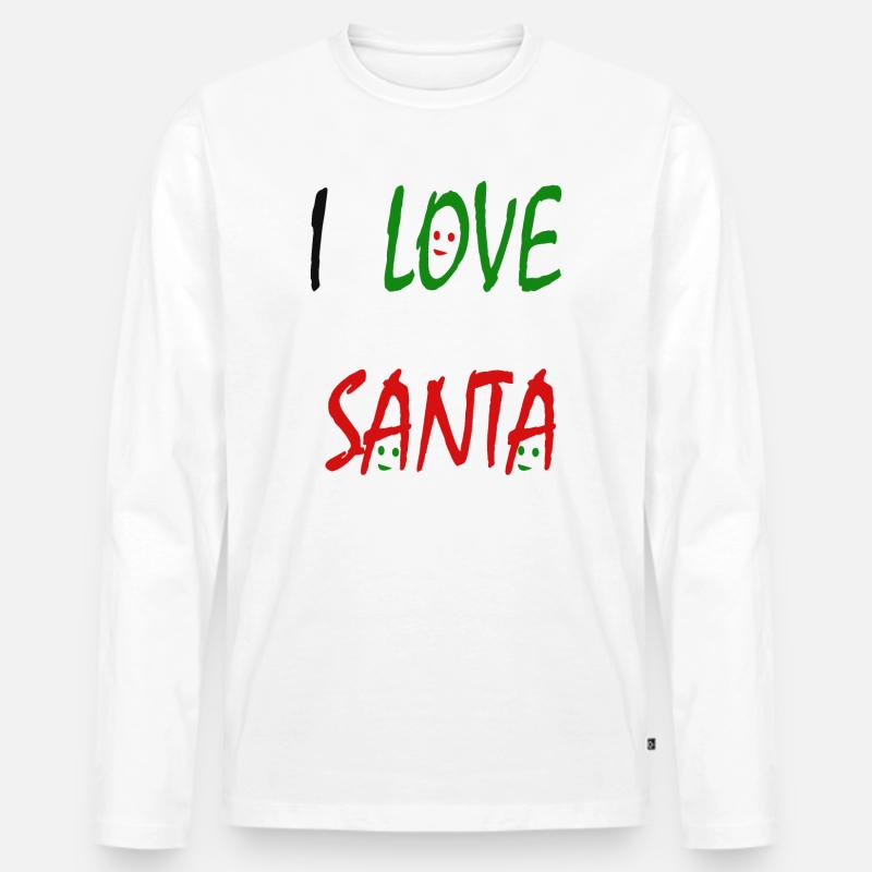 Ich liebe den Weihnachtsmann - Männer Premium Bio Langarmshirt - Weiß