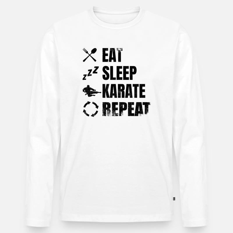 Karateka Routine - Männer Premium Bio Langarmshirt - Weiß