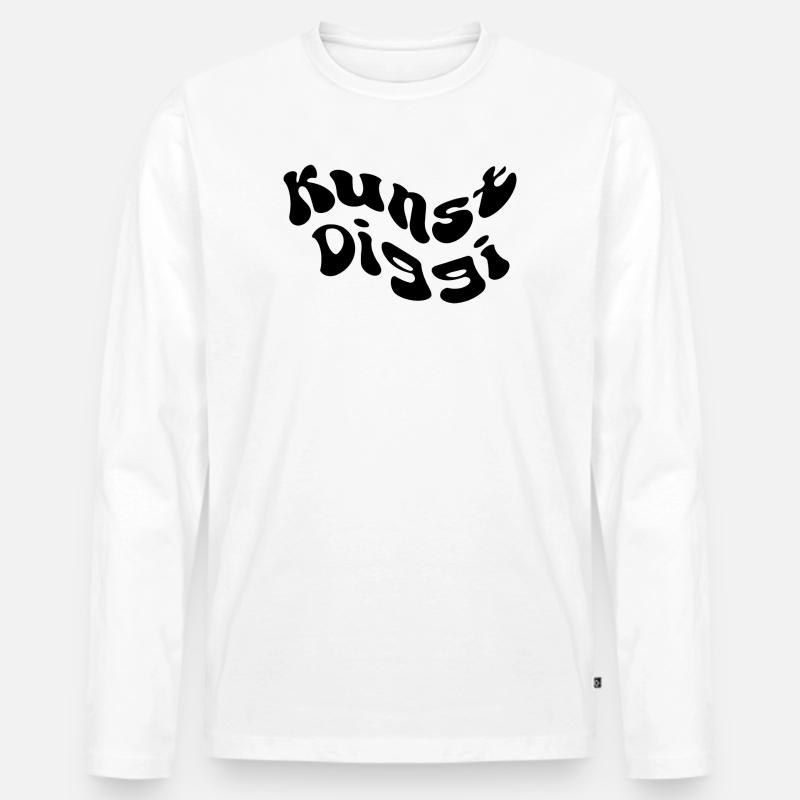 Kunst Diggi - Männer Premium Bio Langarmshirt - Weiß