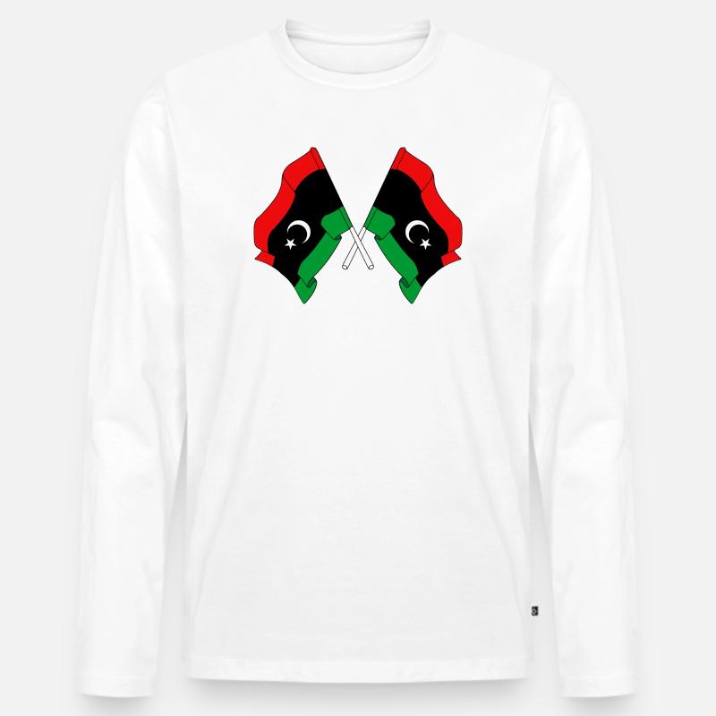 Two flags Libya Men's Premium Organic Long Sleeve Shirt
