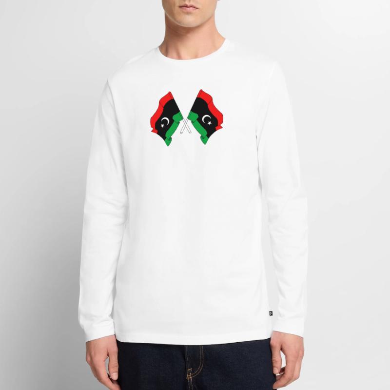 Two flags Libya Men's Premium Organic Long Sleeve Shirt