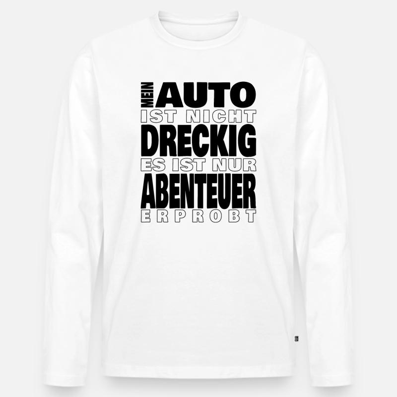 Mein Auto ist nicht dreckig - Männer Premium Bio Langarmshirt - Weiß