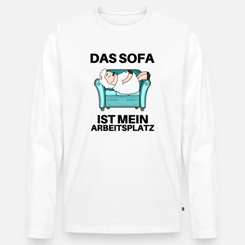 Home Office - Männer Premium Bio Langarmshirt - Weiß