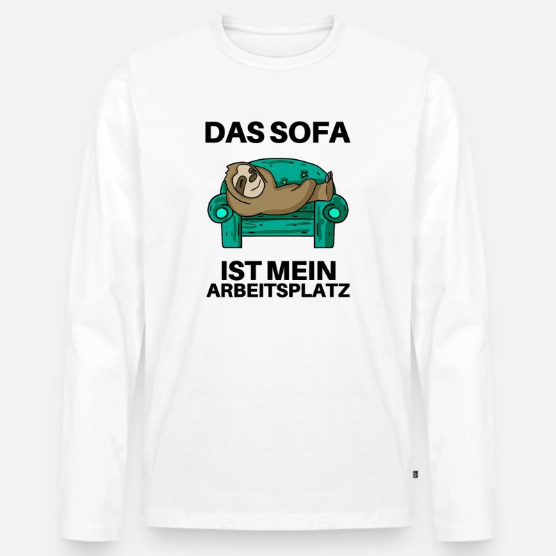 Home Office - Männer Premium Bio Langarmshirt - Weiß