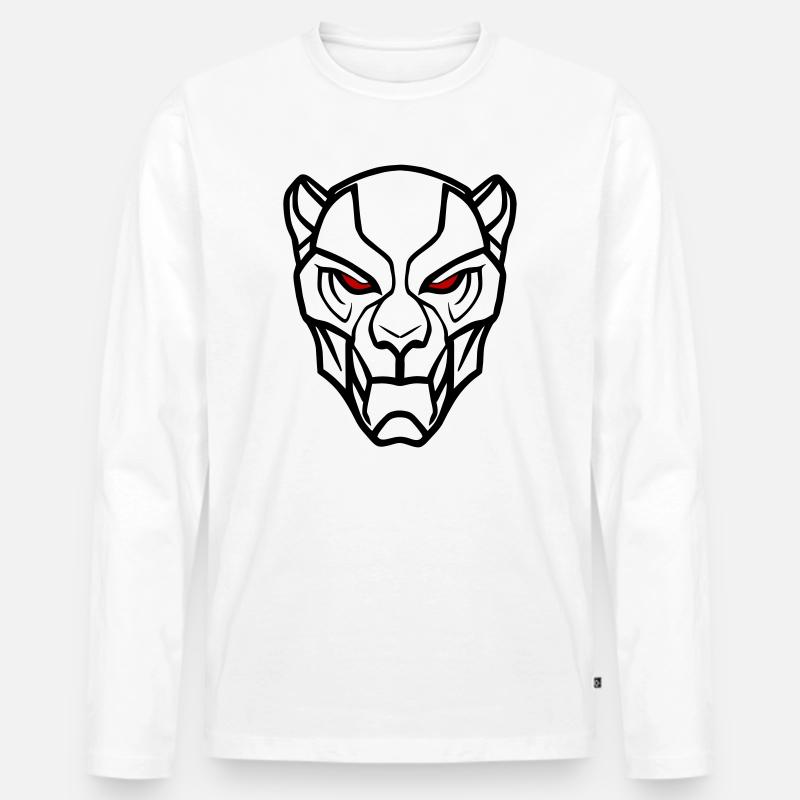 Vector Löwenkopf Design - Männer Premium Bio Langarmshirt - Weiß