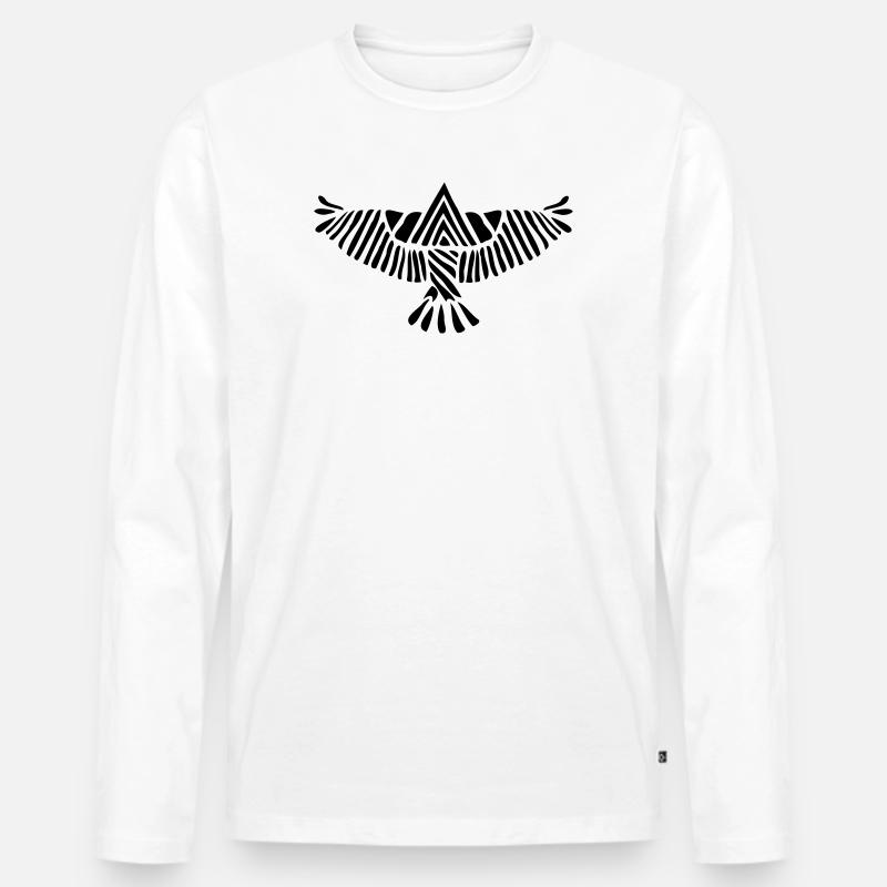 Adler - Männer Premium Bio Langarmshirt - Weiß